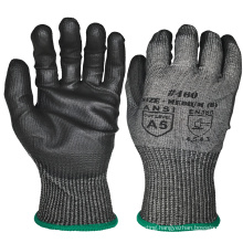 Cut Resistant ANSI A5 Cut Level Industrial Safety Work PU Gloves